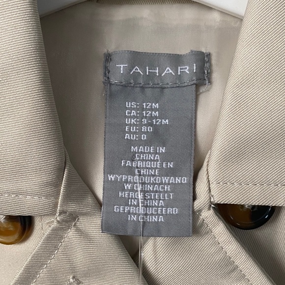 Tahari Kids Cream Double-Breasted Pea Coat with Belt - Picture 2 of 5